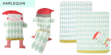 Load image into Gallery viewer, David Fussenegger Green Harlequin Juwel Bassinet Blanket with Puppet