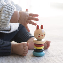 Load image into Gallery viewer, Petit Collage Modern Bunny Rattle