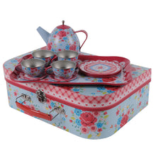 Load image into Gallery viewer, Tiger Tribe Vintage Tin Tea Set - Rose Garden